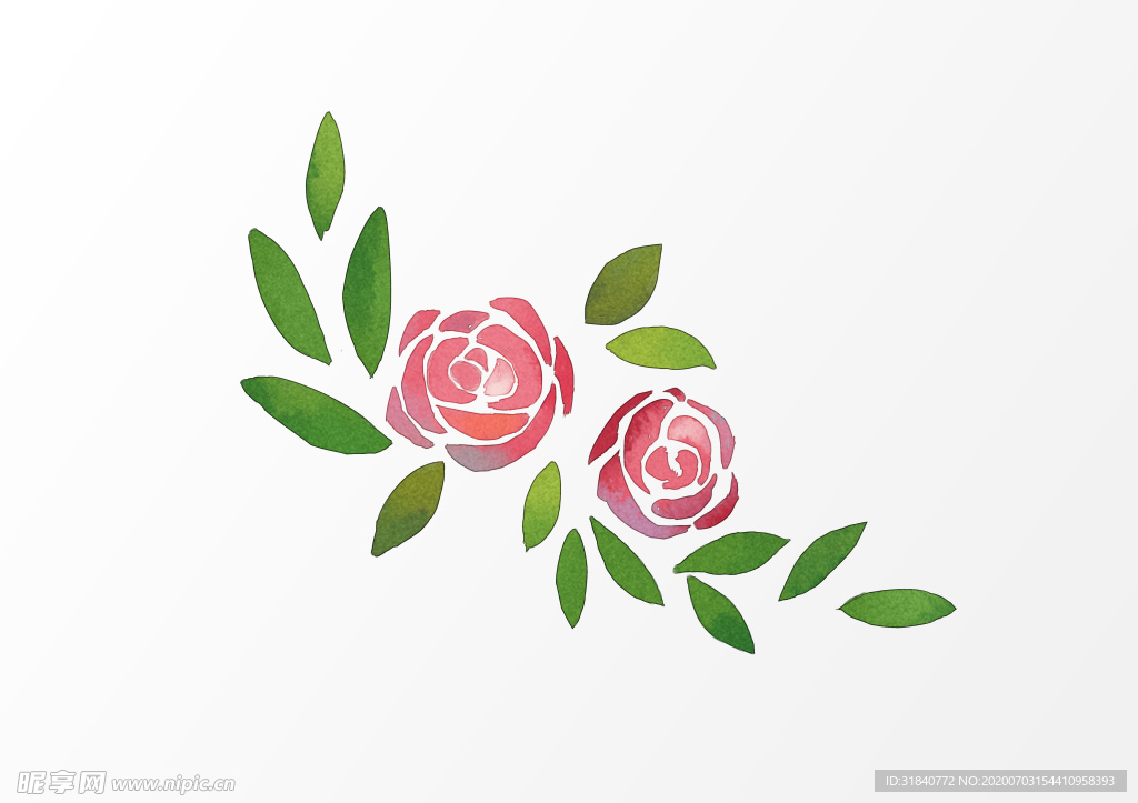 花纹边框玫瑰花