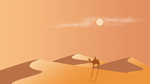 沙漠骆驼夏季炎热插画卡通背景