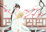 戏曲人物传统国风插画卡通背景
