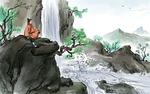 古风山水传统国风插画卡通背景
