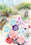 原创手绘水彩艺术花卉