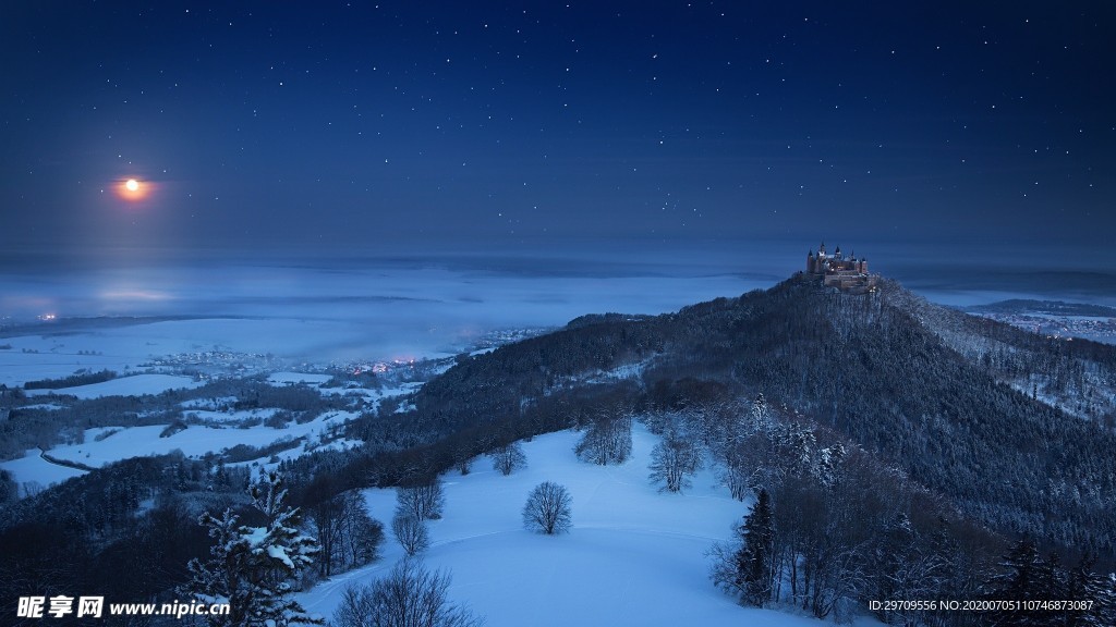 深夜雪景