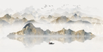 山水国风古风水墨插画卡通背景