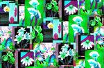 手绘花玉兰花百合花抽象画