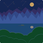 山湖月夜