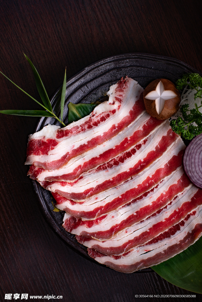 肉片火锅食材美食背景素材
