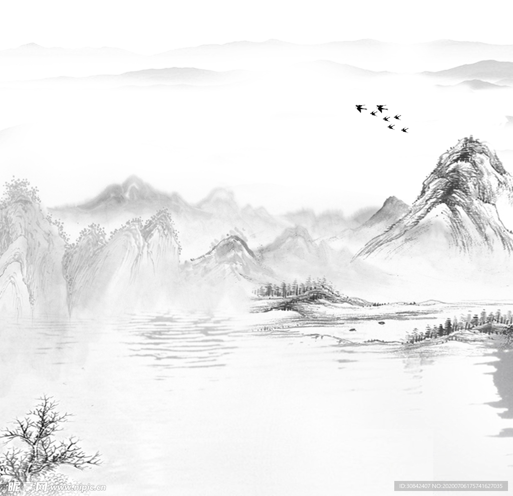 水墨山水画