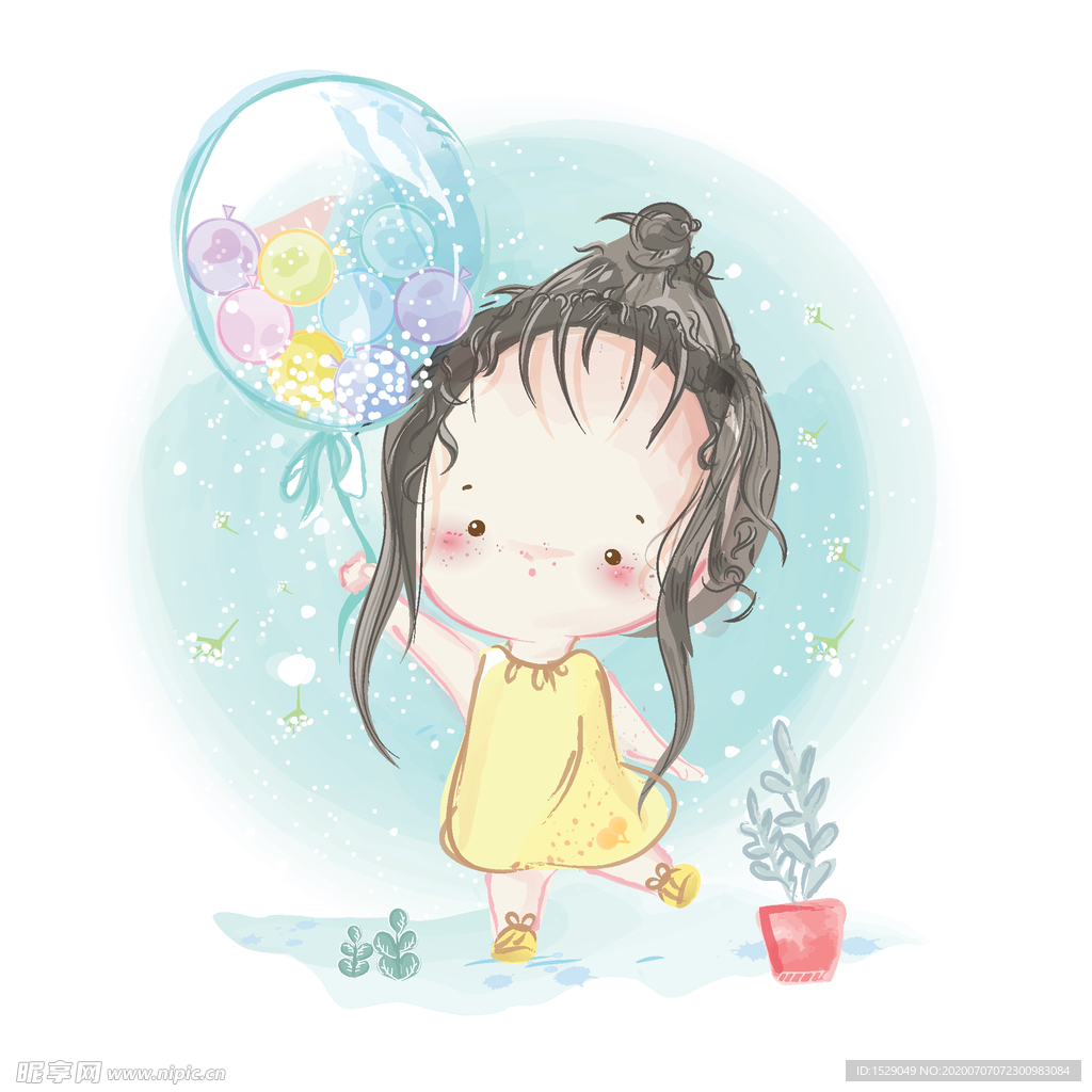 水彩手绘儿童