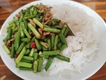 肉丝蒜苔饭