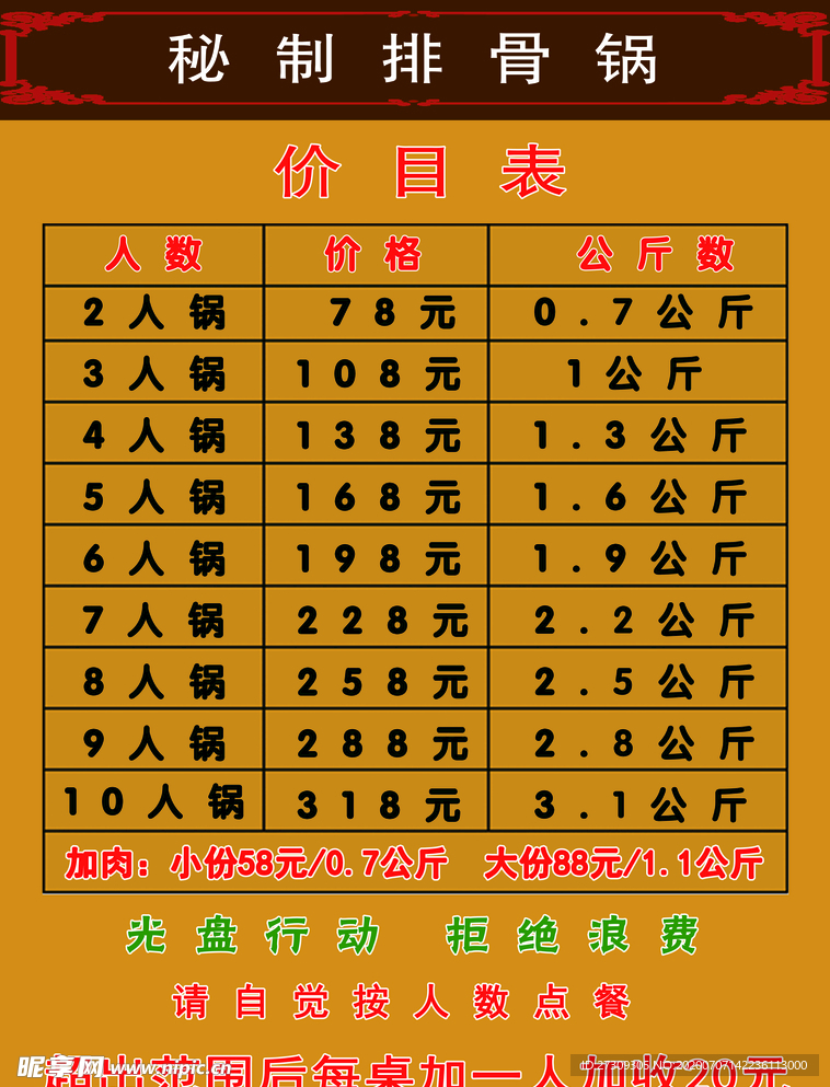 餐厅 驴肉 养生 菜单 海报