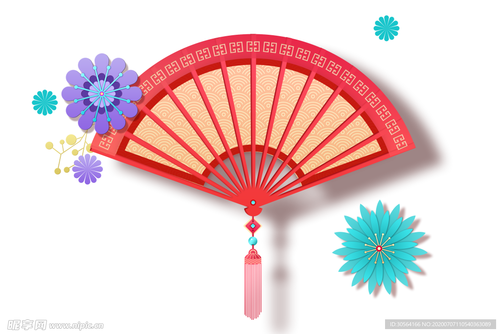 扇子古风传统国风海报素材