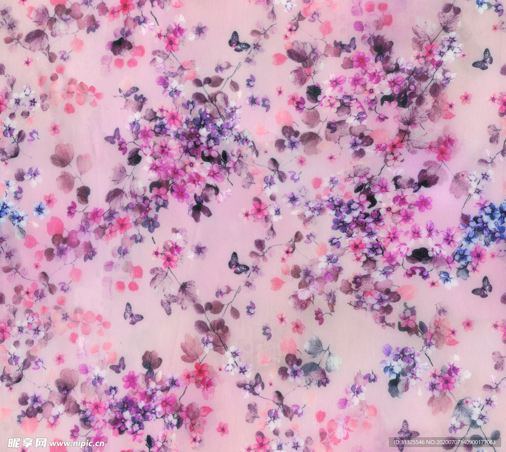 杂花 数码印花 四角回位 碎花