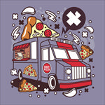 卡通披萨车