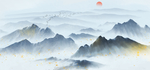 山水古风水墨传统插画背景