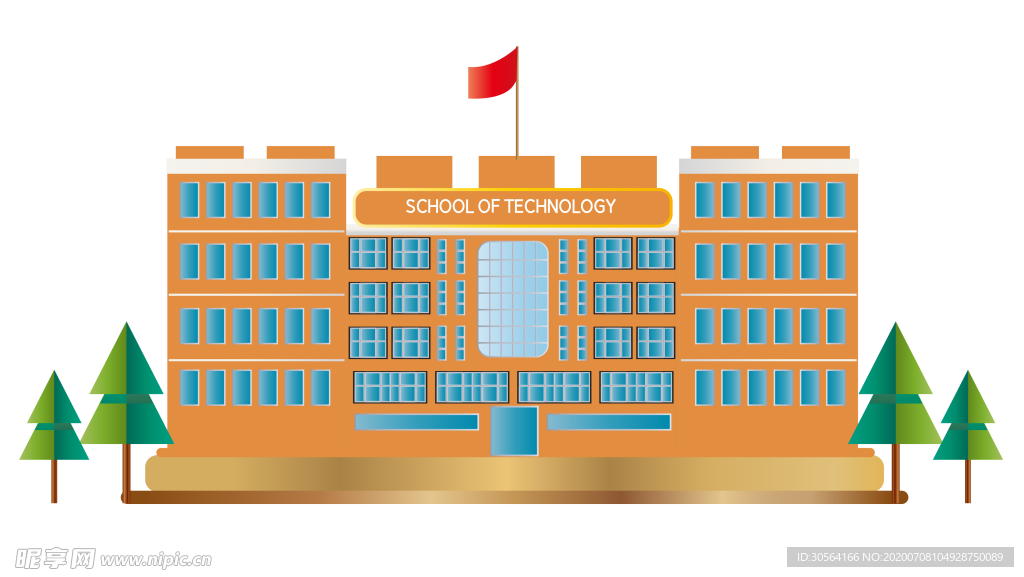 学校立体模型海报素材