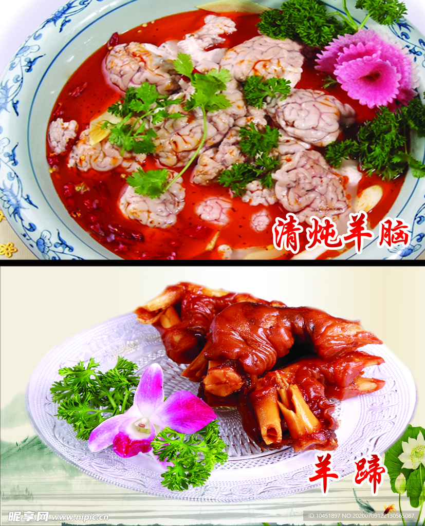 清炖羊脑 羊蹄餐饮灯箱