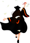 毕业学士服手绘人物免抠元素