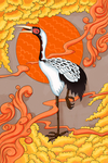 仙鹤传统国风古风插画背景素材