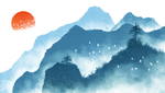 山水国风传统插画背景素材