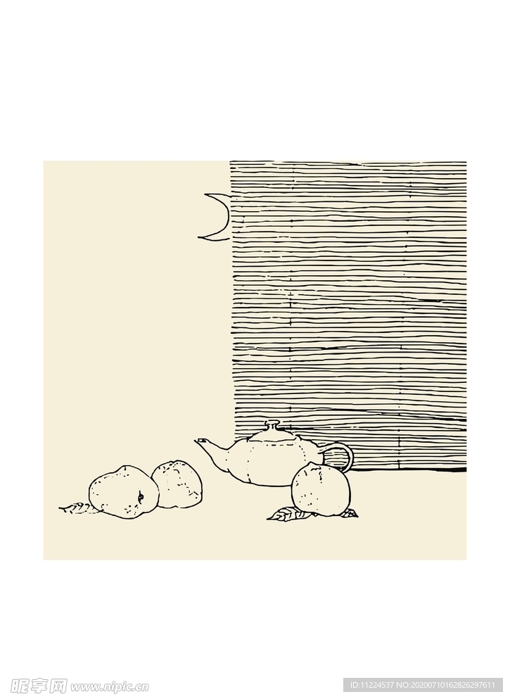 月下饮茶