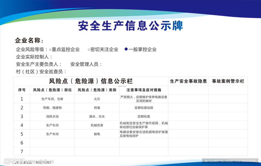 安全生产信息公示牌