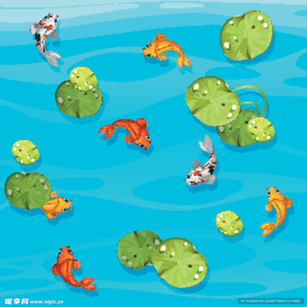 卡通锦鲤鱼