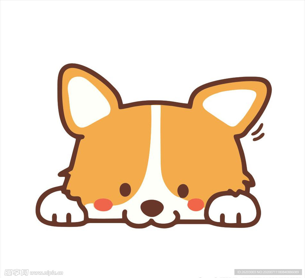 呆 卡通 可爱 狗狗