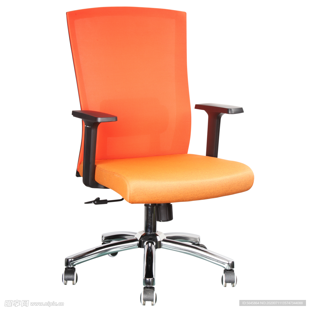 橙色时尚办公椅45度