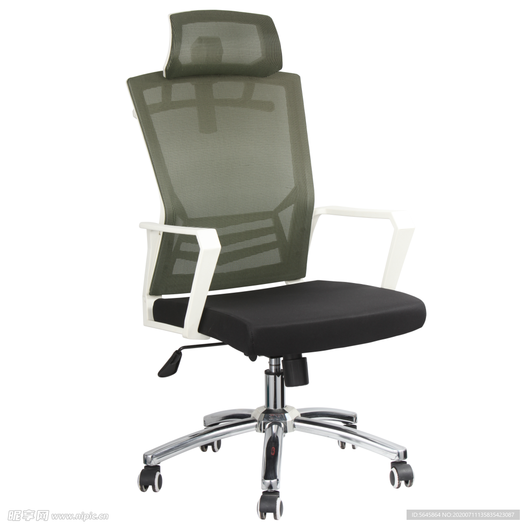 军绿色不锈钢办公椅电脑椅45度