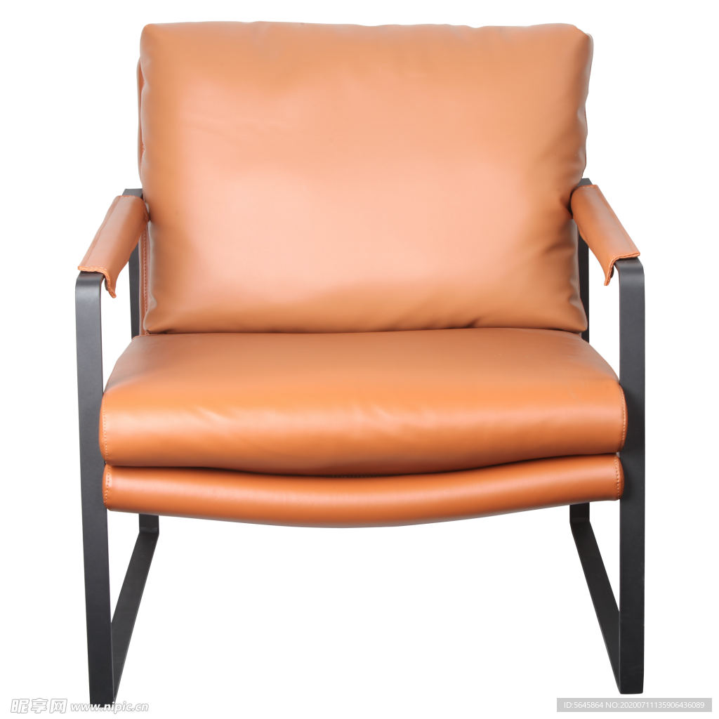 办公皮椅 皮椅 橘色 皮椅正面