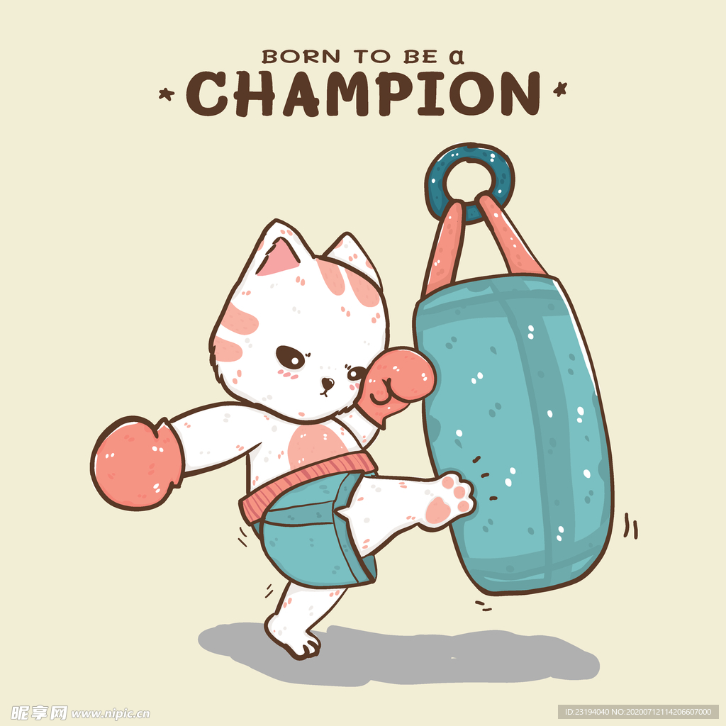 卡通插画猫