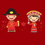 卡通中式婚礼