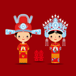 卡通中式婚礼