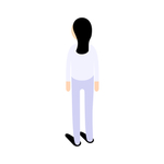 可爱手绘背影女孩免抠素材