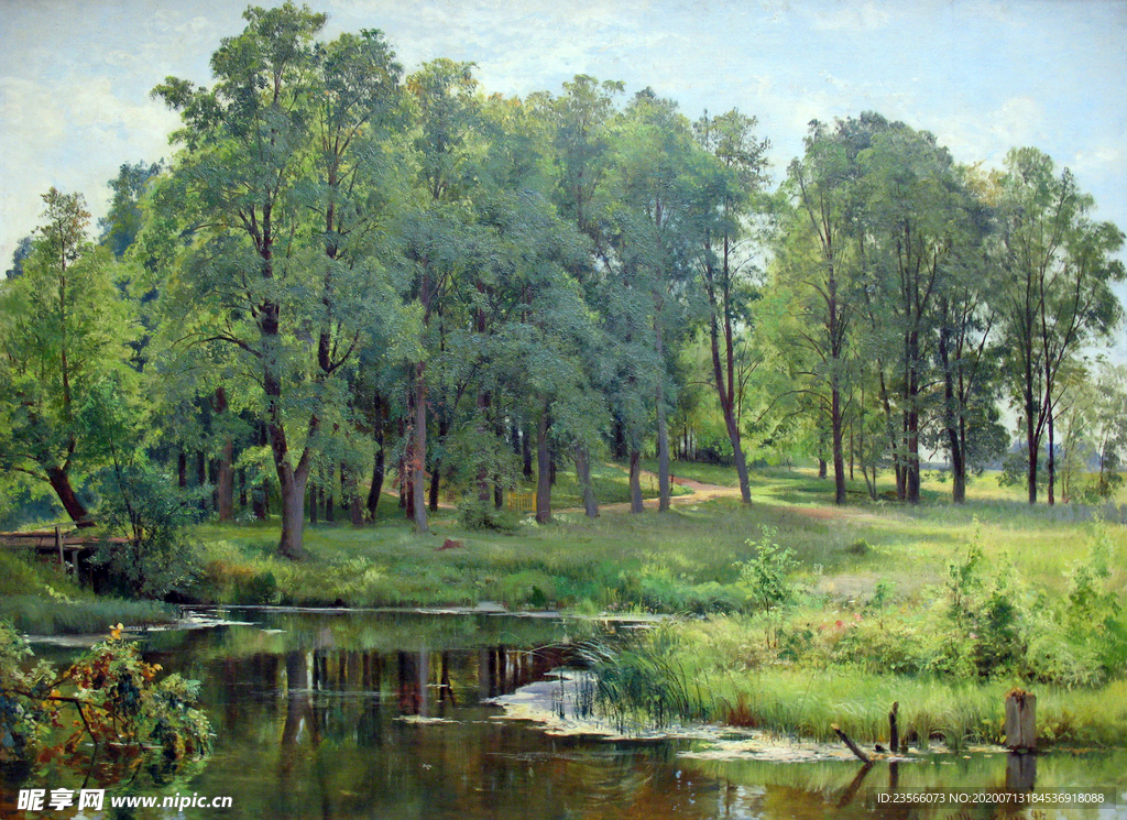 希施金树林风景油画