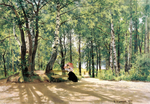 田园风景树林油画