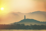 北京颐和园日落