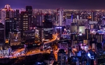 日本 城市 灯光明亮 摩天大楼