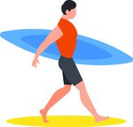 矢量手绘夏日散步