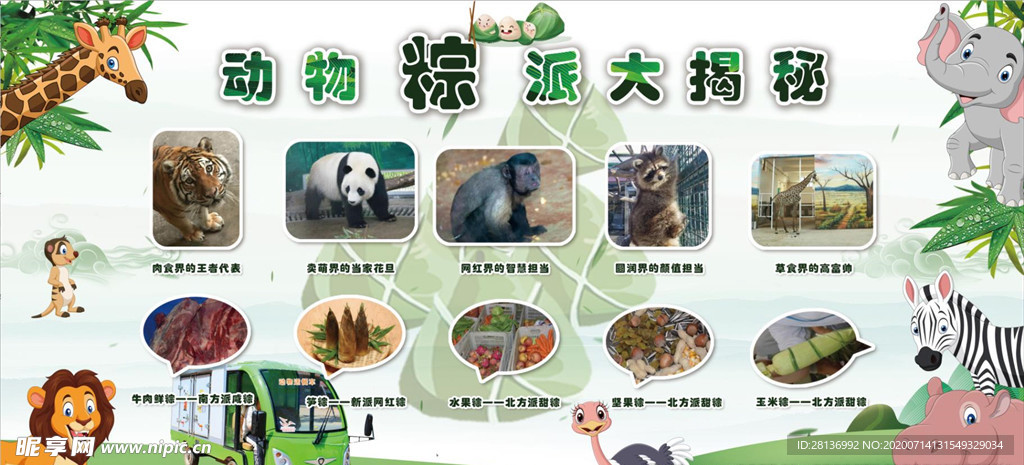端午节动物展板