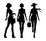 矢量时尚美女剪影