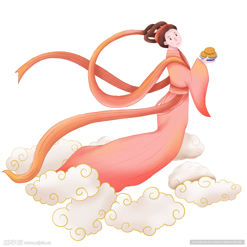 嫦娥人物女性插画海报素材