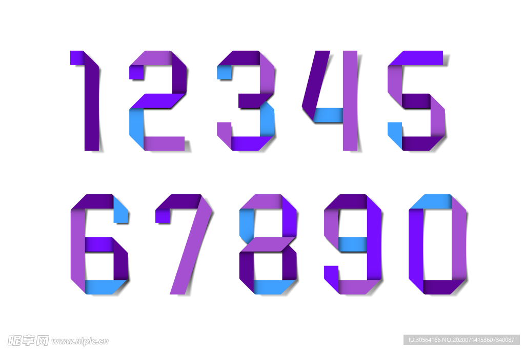 数字字体立体字形图标素材