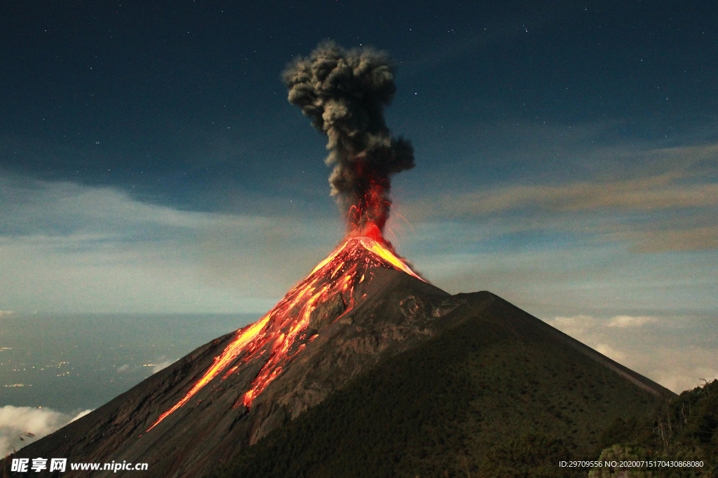 火山喷发景观