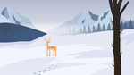 鹿和雪山