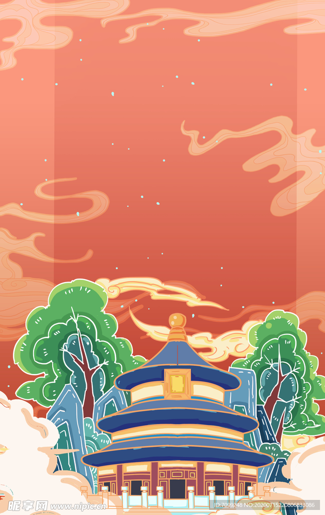 国潮中国风天坛