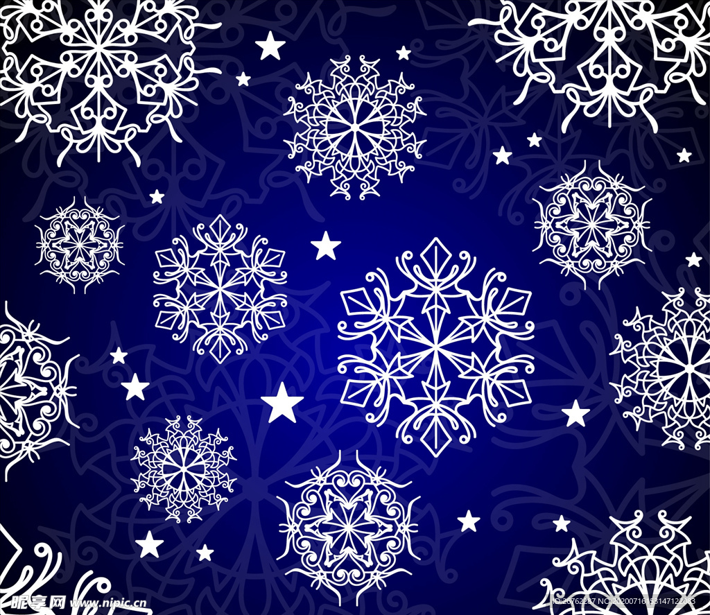 白字书法雪花