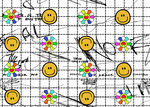 数码印花 格子 笑脸