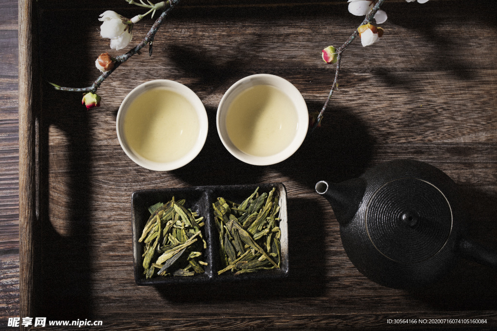 泡茶茶器茶具意境简约背景素材