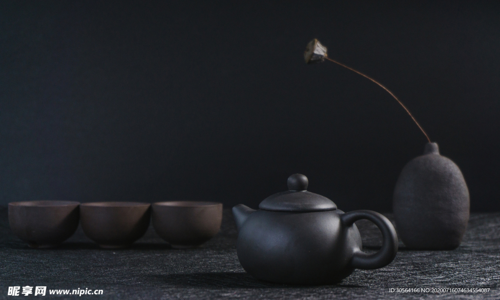 泡茶茶器茶具意境简约背景素材